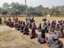 School Students watching the program on National Youth Day 2022